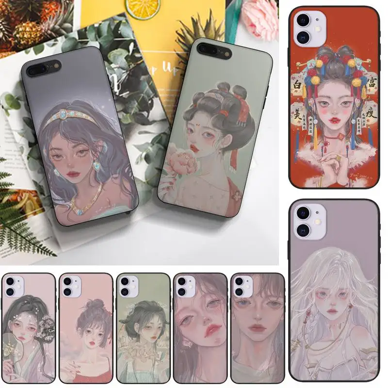 

Girly Heart Sweet Illustration Phone Case Fundas Shell Cover For Iphone 6 6s 7 8 Plus Xr X Xs 11 12 13 Mini Pro Max