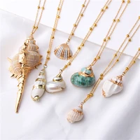 boho conch shell necklace sea beach shell pendant necklace for women chain collier femme shell cowrie summer jewelry bohemian