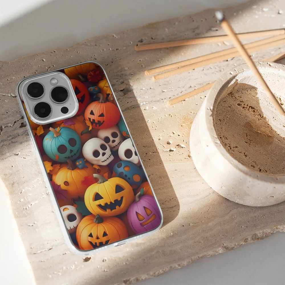 Чехол для мобильного телефона в стиле Хэллоуина iPhone X XR XS Max 11 12 13 Pro Mini 14 15 16 7 8 Plus