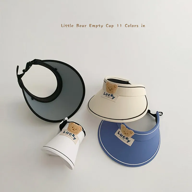

Kids Sun Hat Cute Cartoon Animal Bear Hollow Peak Cap for Children Boy Girl Summer Breathable Thin Sun Visors Kids Outdoor