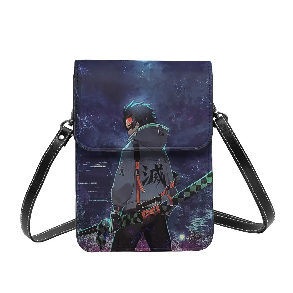 

Demon Slayer Tanjiro Shoulder Bag Kimetsu no Yaiba Gift Stylish Mobile Phone Bag Leather Work Woman Bags