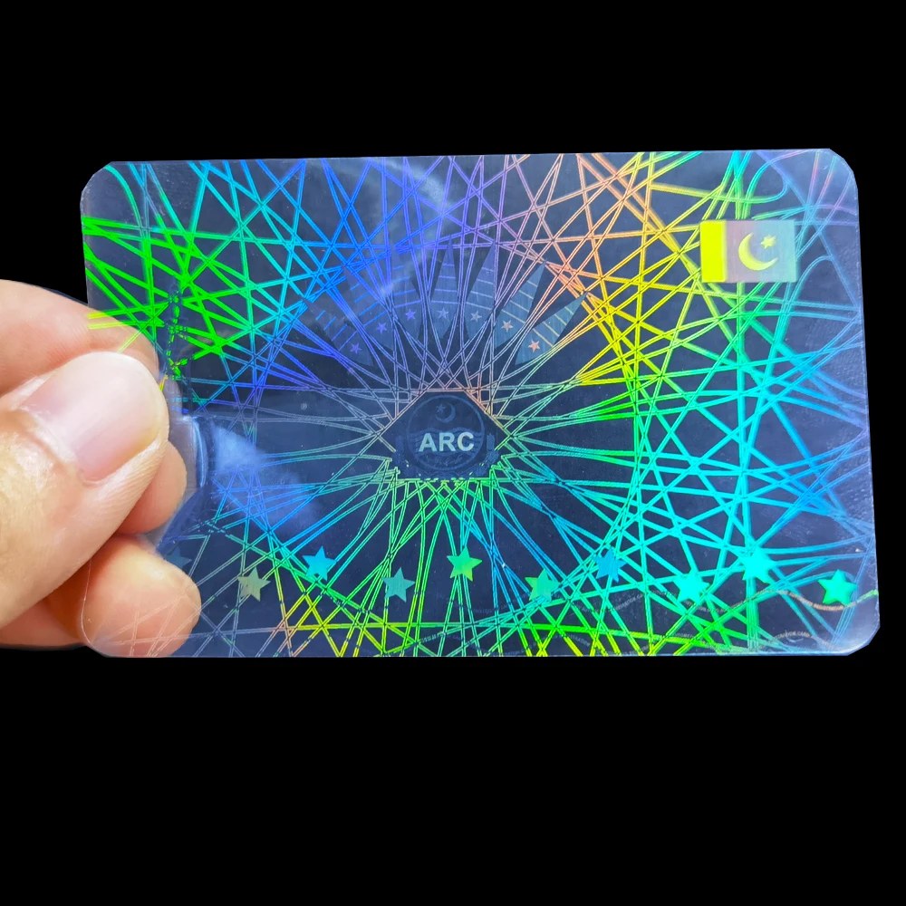 Custom Heat Transfer Transparent Laminate Member ID Card Pass Port Transferable clear Holographic Labels Stickers Roll Security