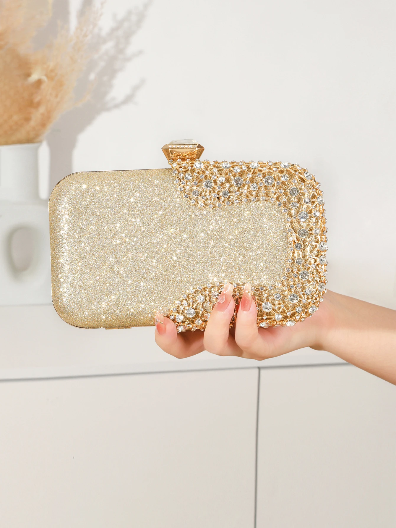 Вечерний Клатч с бриллиантами для женщин Свадебный мини-кошелек на цепочке