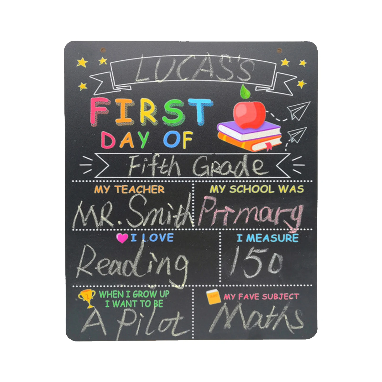 

First & Last Day Of School Board Colorful DIY School Board 1st Day Of Kindergarten Preschool Chalkboard Photo Prop Back To