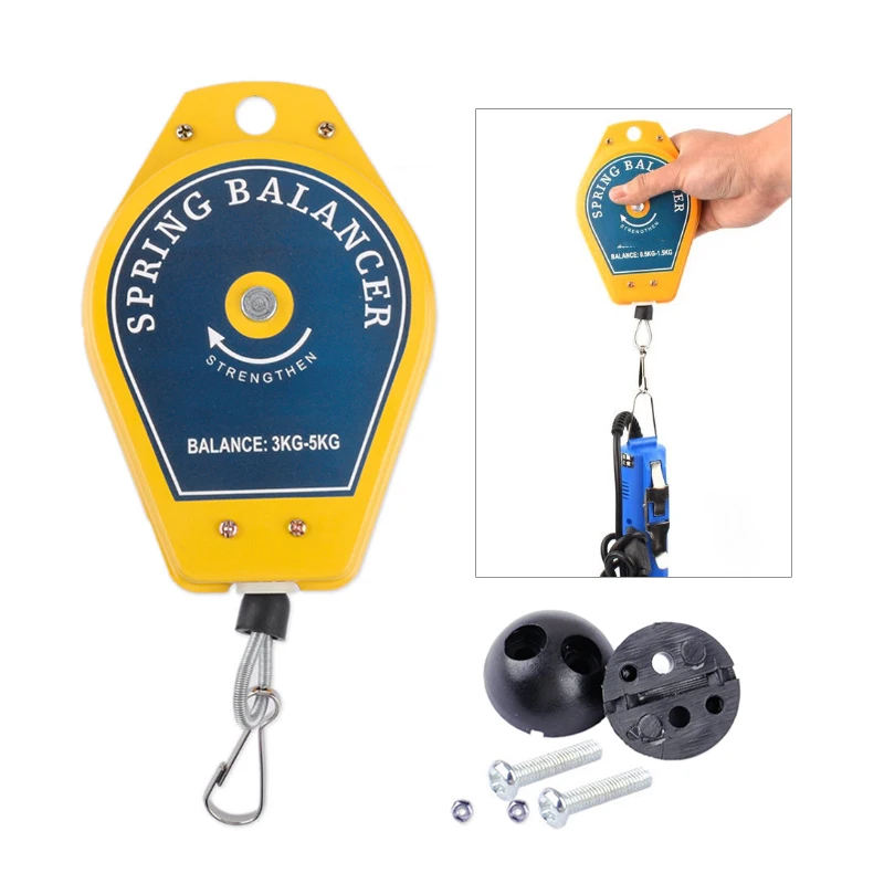

2022 Hardware Hooks Retractable Spring Balancer Tool Fixtures Holder Hanging 3-5kg For Home Improvement Yellow
