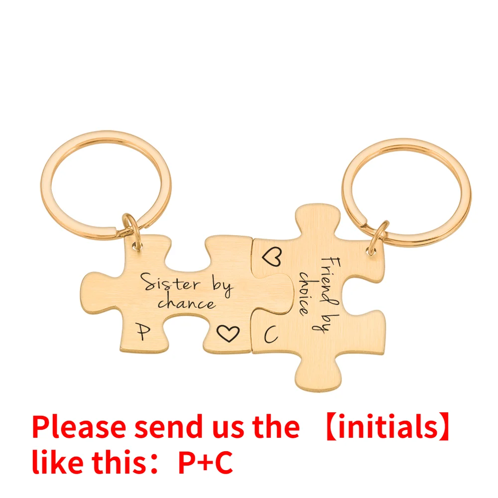 New Family Keychain Best Sisters Gift Customized Key Chain Gifts for Sister Women Girl Engraved Designer Key Ring Accessories