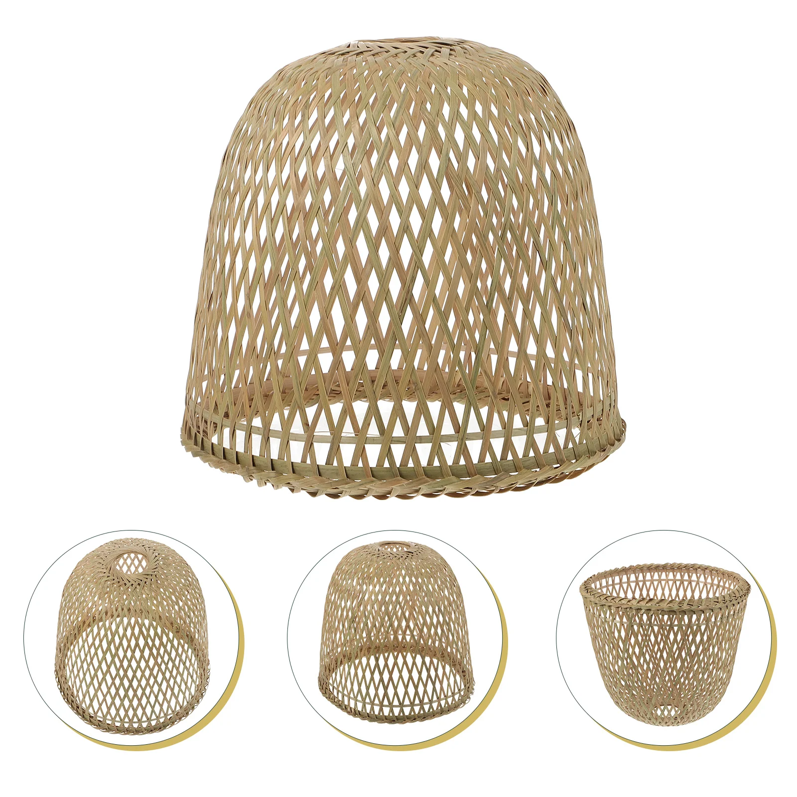 

1pc Ceiling Lamp Cover Household Vintage Rattan Weaving Bamboo Lampshade