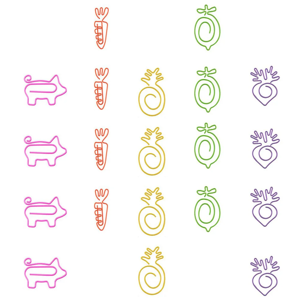 

Paper Clips Clip Office Pineapple Animal Color Shaped Storage Portable Filefor Cross Carrot Supplies Supply Cute Paperwork Shape