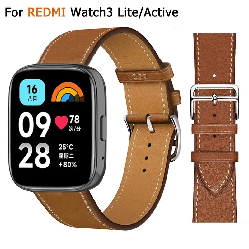 Кожаный ремешок для часов Xiaomi Redmi Watch 3 Lite