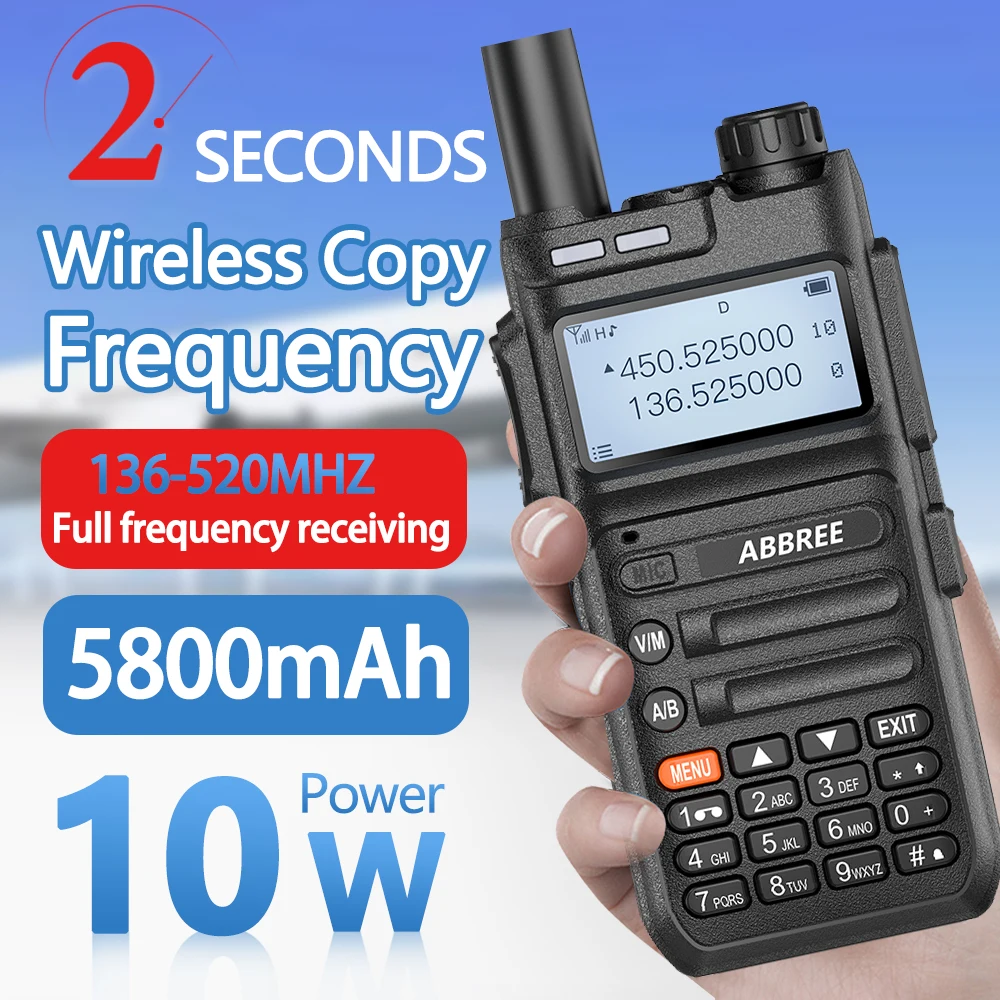 ABBREE AR-F5 Беспроводной Копировать частоты иди и болтай Walkie Talkie “иди 136-520 МГц полный