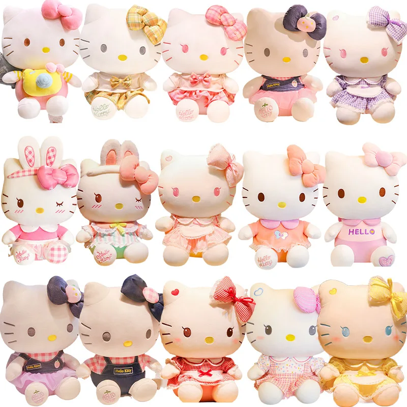 

Оригинальная плюшевая кукла Hello Kitty, милая розовая юбка, кот КТ, мягкая набивная плюшевая кукла Sanrio, подушка, приблизительно 30 см, подарок