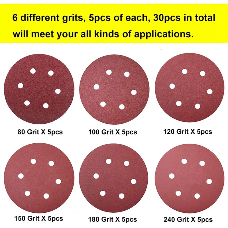 Акция! 30 шт. шлифовальные диски для гипсокартона 9 дюймов 6 отверстий крючок и