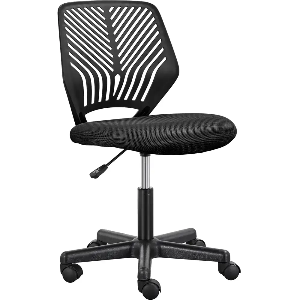 Adjustable Armless Mid Back Office Chair, Black