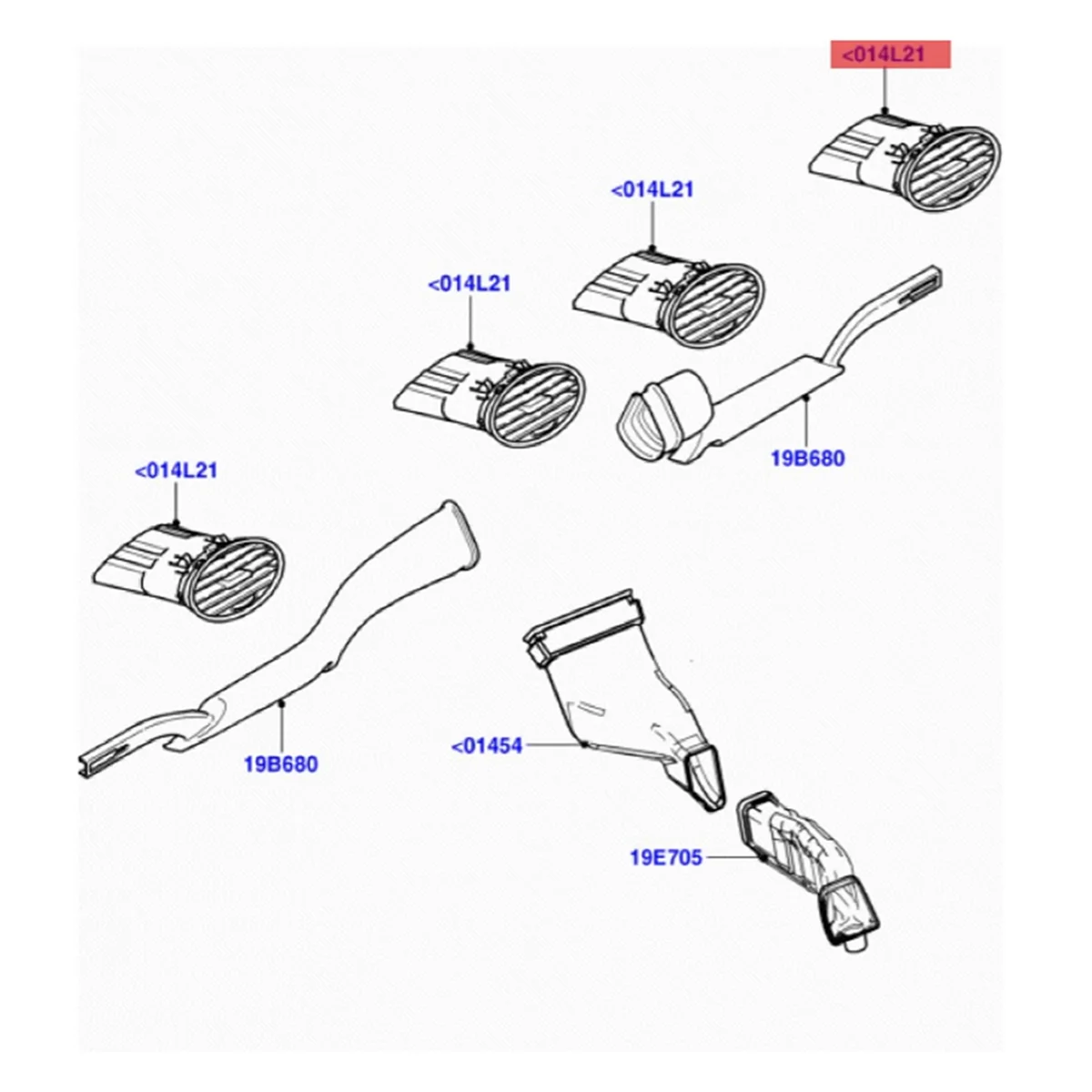 1 компл./4 шт. 4M51-A014L21-AD передняя панель центральное выходное отверстие для