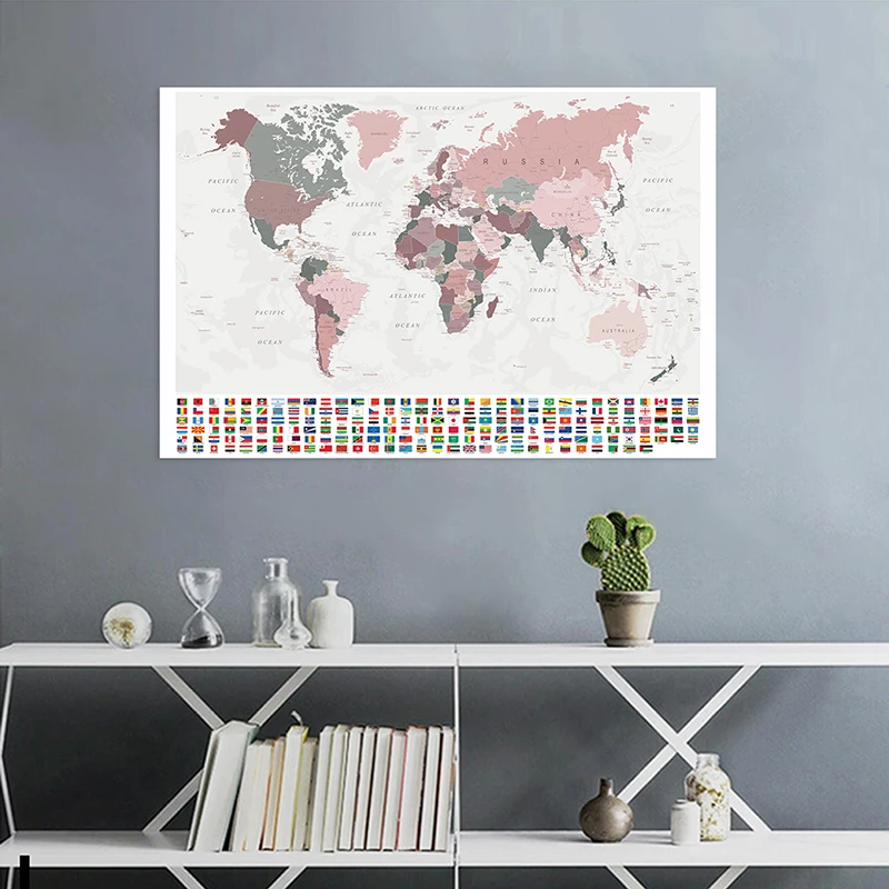 Рисунок 5 - 150*100 см ретро-карта мира с национальными флагами