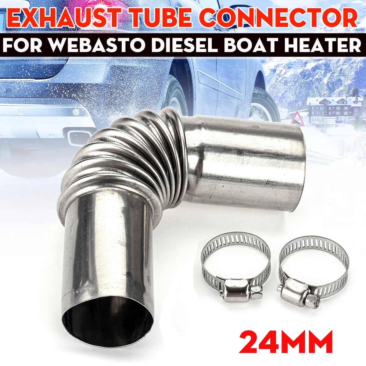 

24mm Exhaust Pipe Tube Elbow Connector For Eberspacher For Webasto Diesel Boat Heater Diesel Heater Parts Car Accessories