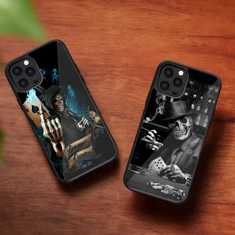 

Grim Reaper Skull Skeleton Phone Case For Iphone 14 Pro Max 11 13 12 Mini 7 8 6 Plus Se Xr X Xs 2020 Fundas Shell PC+TPU Cover