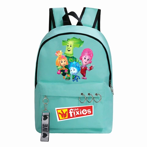 2025 Новый модный рюкзак в стиле аниме Harajuku с героями мультфильмов The Fixies для мальчиков и девочек, уличная школьная сумка Y2K Mochlia The Fixies, нейлоновая сумка для книг