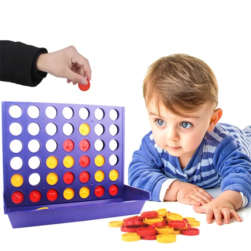 

New Folding Classic Children's Board Game Connect 4, 3D Parent-child Interactive Game Toys