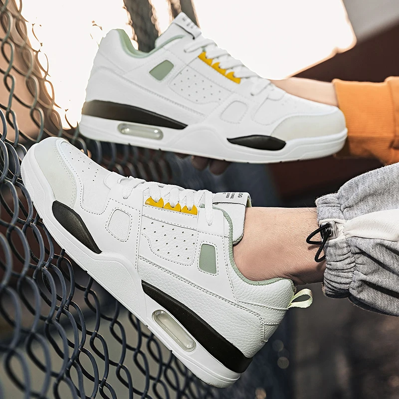 2023 Men's Classic Casual Sports Skateboard Shoes Fashion Trend Leather Rubber Anti-slip Wear-resistant Running Shoes 39-44#