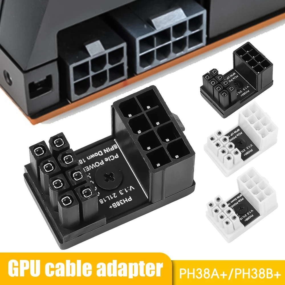 Gpu Power Steering Connector For Desktops Graphics Card 8pin 180 Degree Elbow Head Power Adapter Converters