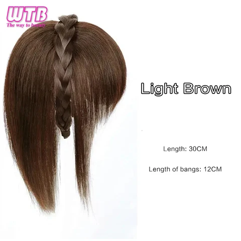 WTB синтетический парик женский Плетеный ободок для волос французская челка цельный увеличивающий количество волос на верхней части головы