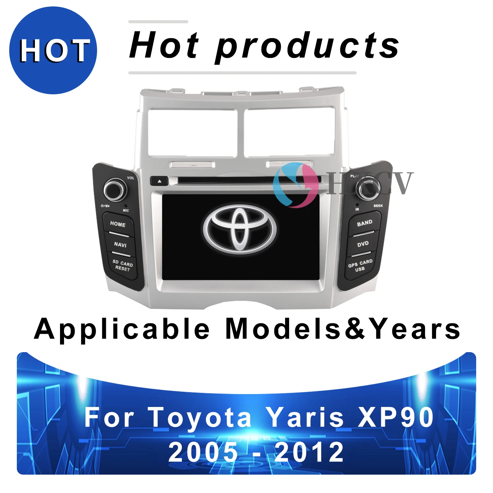 Radio con gps para coche, navegador con Android, 4G, bluetooth, DAB, Carplay, estéreo, para Toyota Yaris XP90 2005- 2012