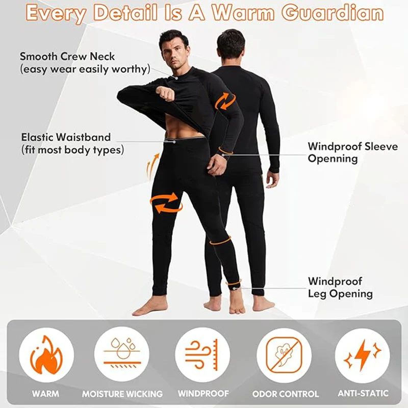 Комплект термобелья с рисунком аниме Baki Hanma для мужчин зимние теплые кальсоны