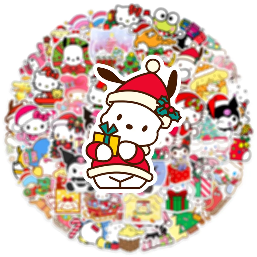 10/30/50 шт. милые рождественские наклейки Sanrio детские игрушки забавные Hello Kitty