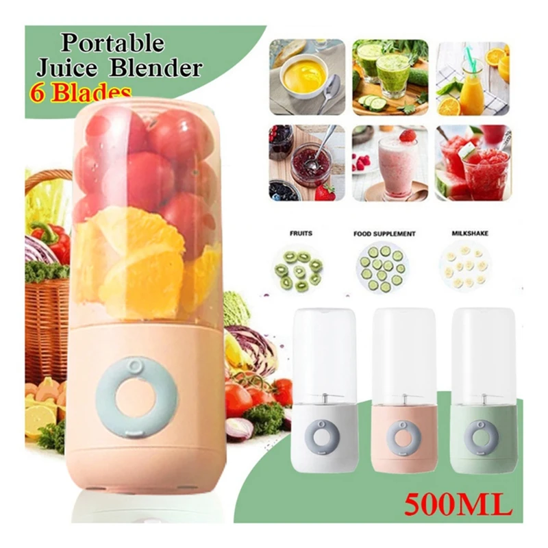 

500ML 6 Cutter Mini Juicer USB Electric Blender Fruit Juicer For Fruit And Vegetables Juicer Machine -B