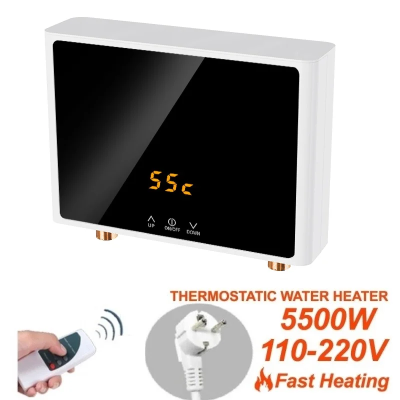 

Новый электрический водонагреватель 5500 Вт 220 В мгновенный безрезервуарный водонагреватель для ванной и душа многофункциональный бытовой в...