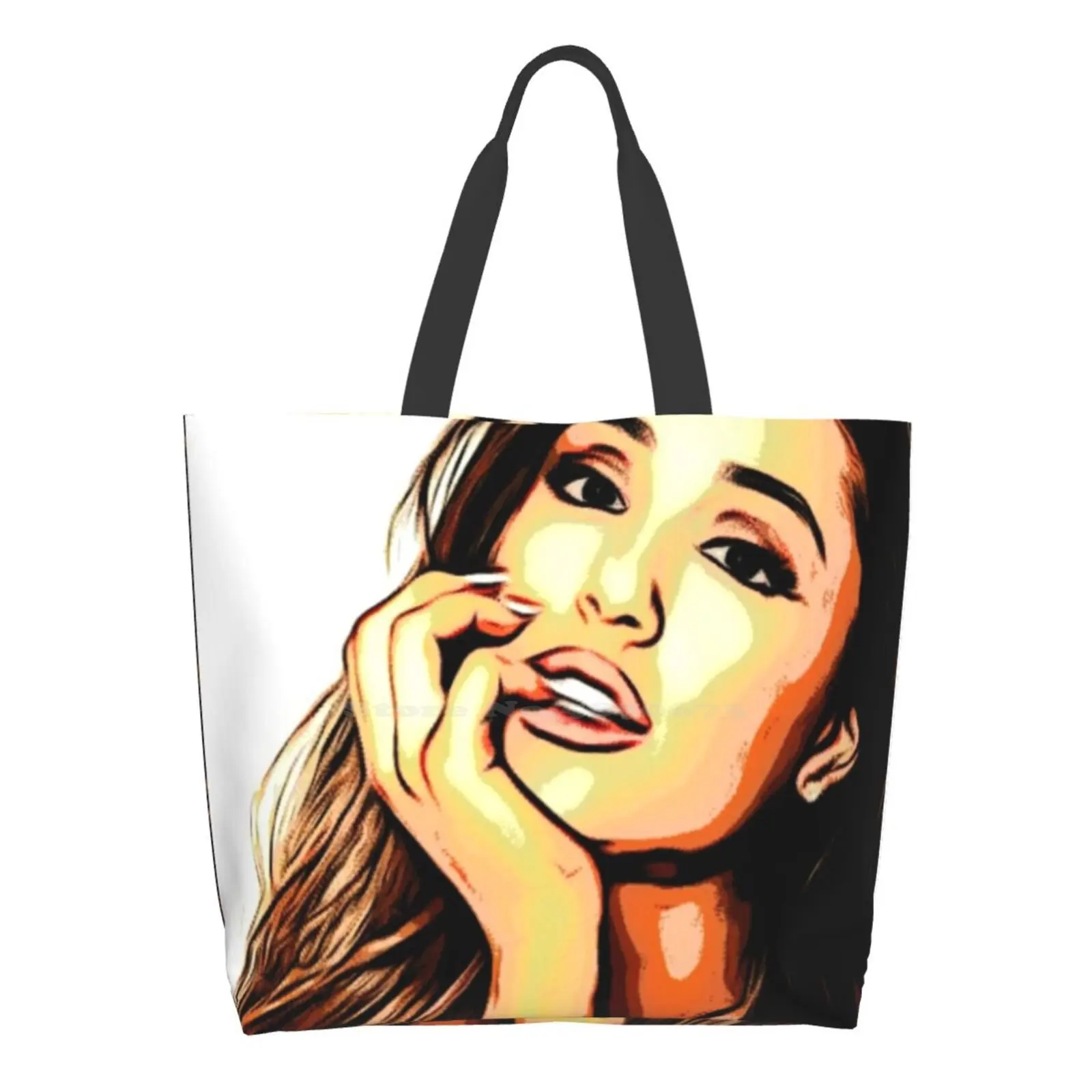 

Сумка-тоут женская многоразовая с рисунком лица и музыкой