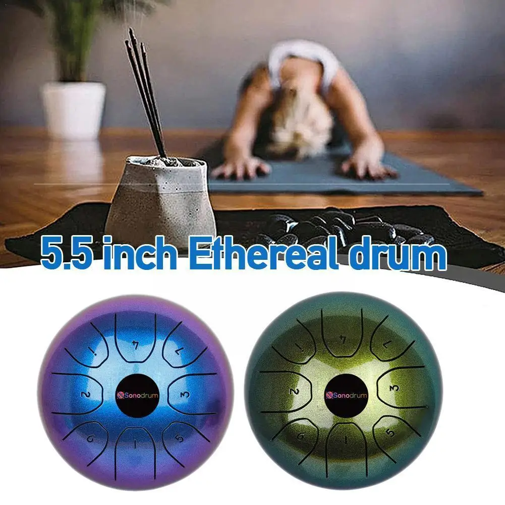 

5.5 Inch Mini Drum Steel Tongue Drum Percussion Instrument For Children's Music Enlightenment Yoga Yoga Meditation O0V1
