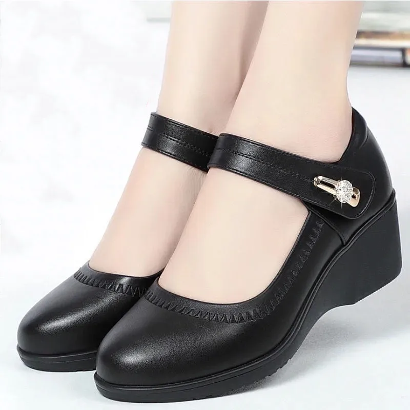

Maogu Pumps for Party Lady Classic Black Elderly Shoes Women's Summer Heeled Sandals Footwear Women Fashion High Quality Zapato