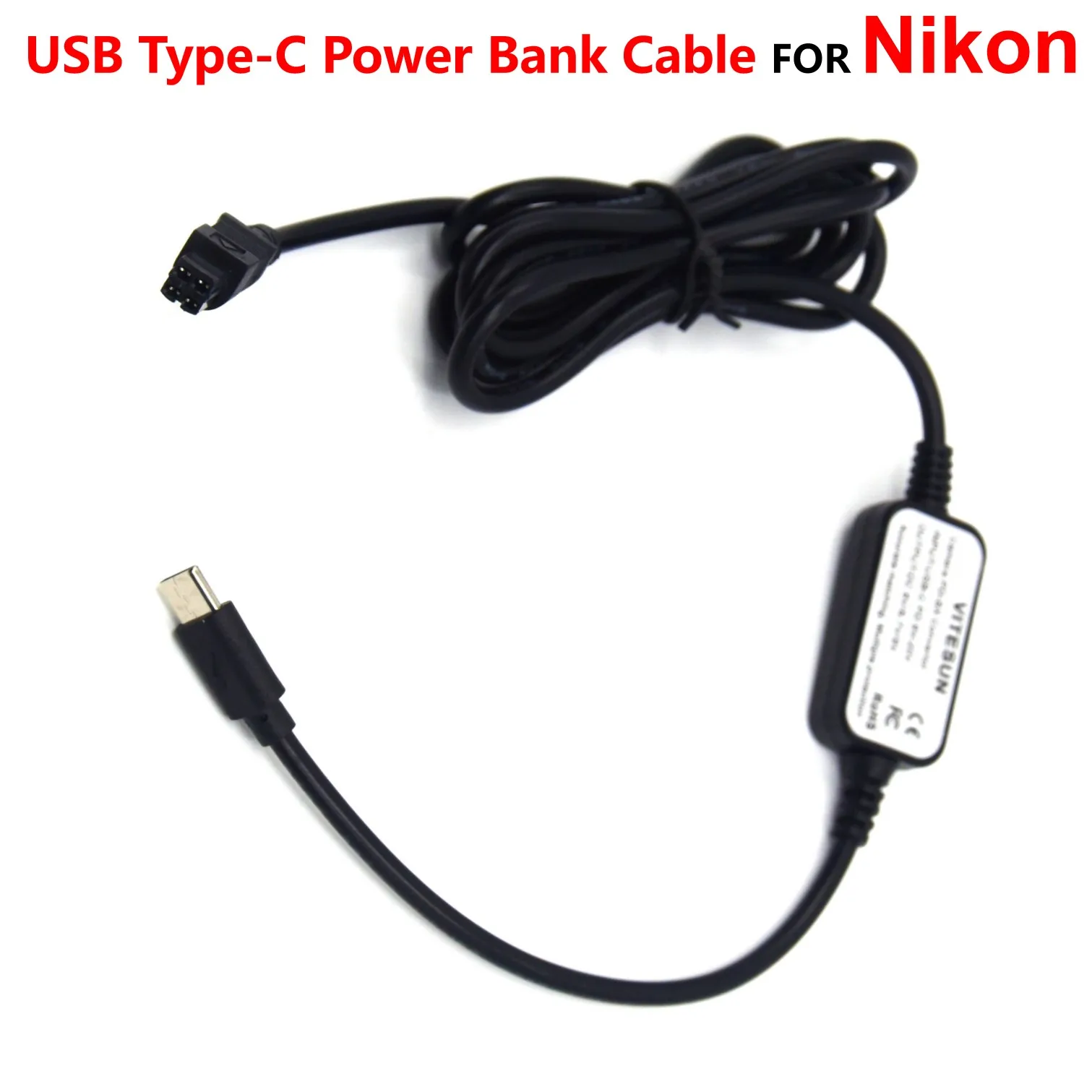 

EH-5 EH5A USB Type-C Power Bank Cable For Nikon EP-5 EP-5A EP-5C DC Coupler and D700 D300s D100 D90 D80 D70 Camera