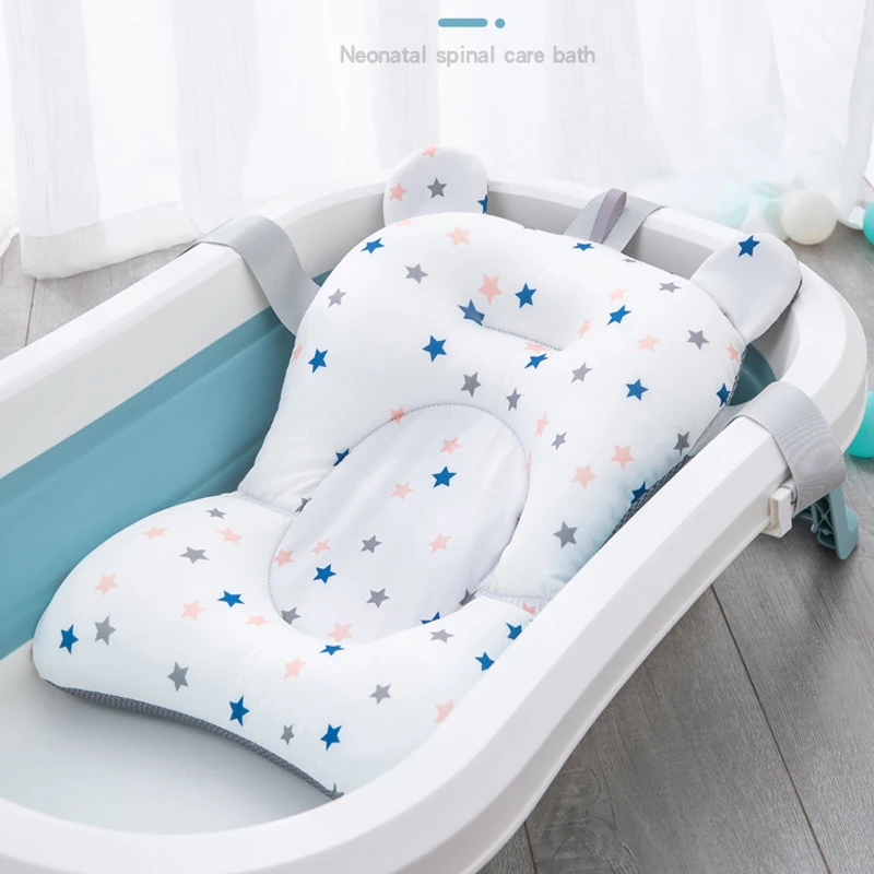 New Newborn Portable Baby Bathtub Pad Ajustable Bath Tub Shower Cushion Support Seat Mat Foldable Baby Bath Seat Floating Pad