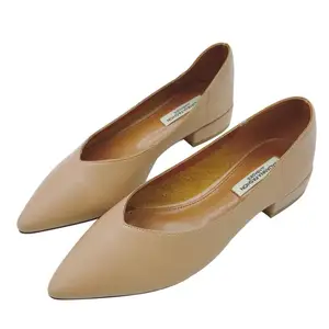 Туфли женские из натуральной кожи, на толстом каблуке, с острым носком, осень 2020