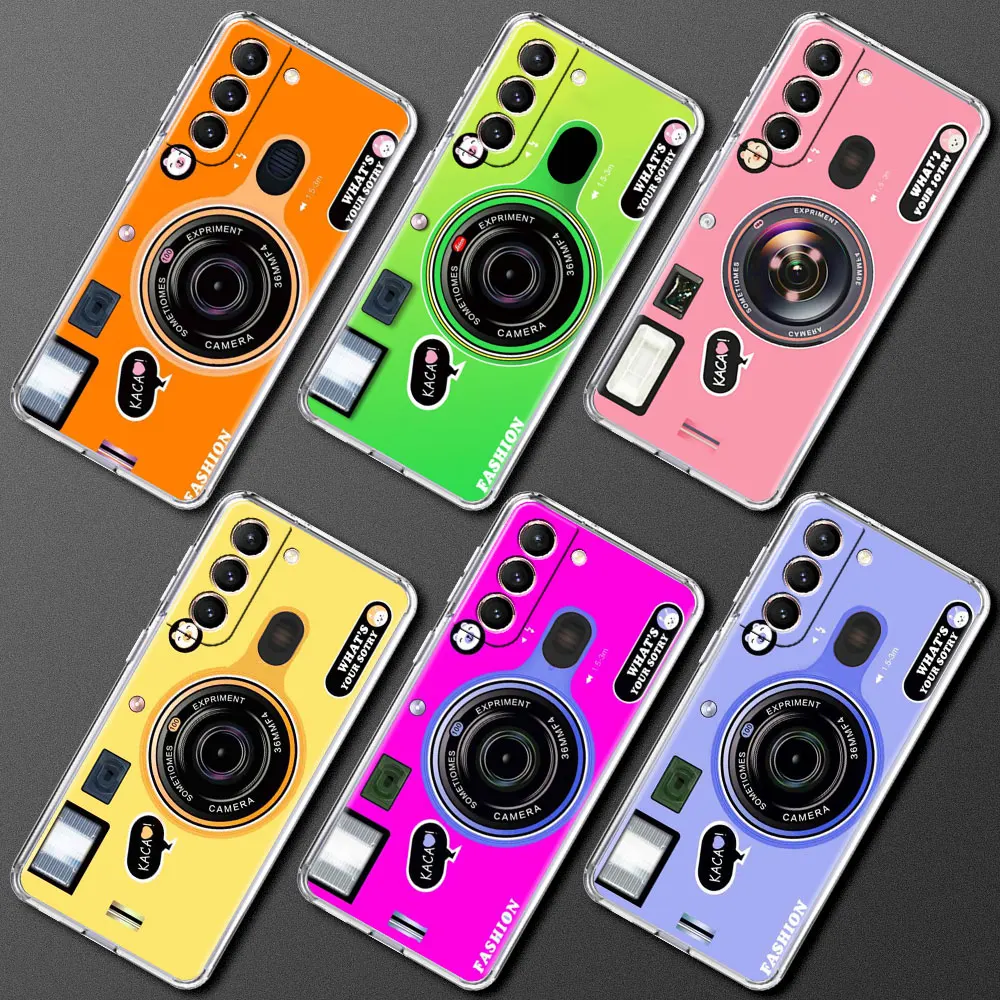

Vintage Camera Case For Samsung Galaxy S20 FE S22 S21 Plus S10 S9 Note 20 9 10 Lite Transparent Soft Phone Cover