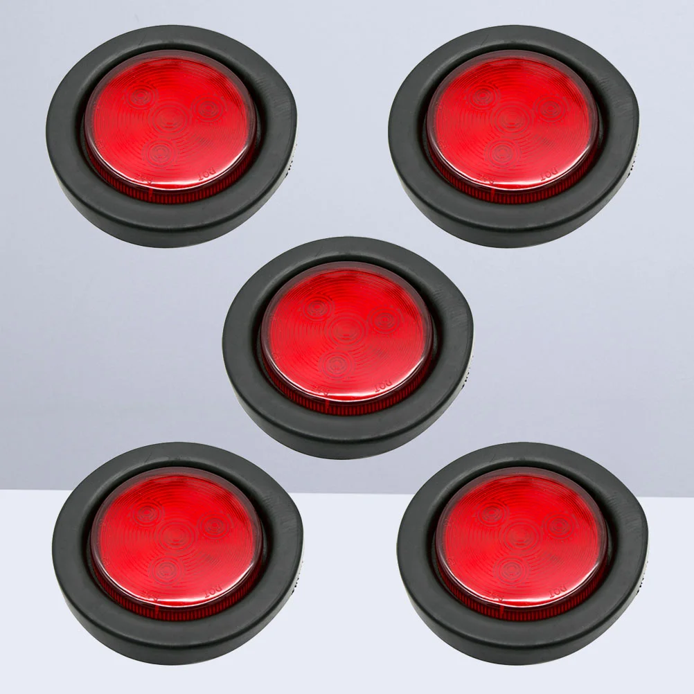 

Круглые боковые габаритные огни, 5 шт., 2 дюйма, 12 В, 4 светодиода, световой индикатор с вилкой для грузовиков, прицепов, фургонов (красный)
