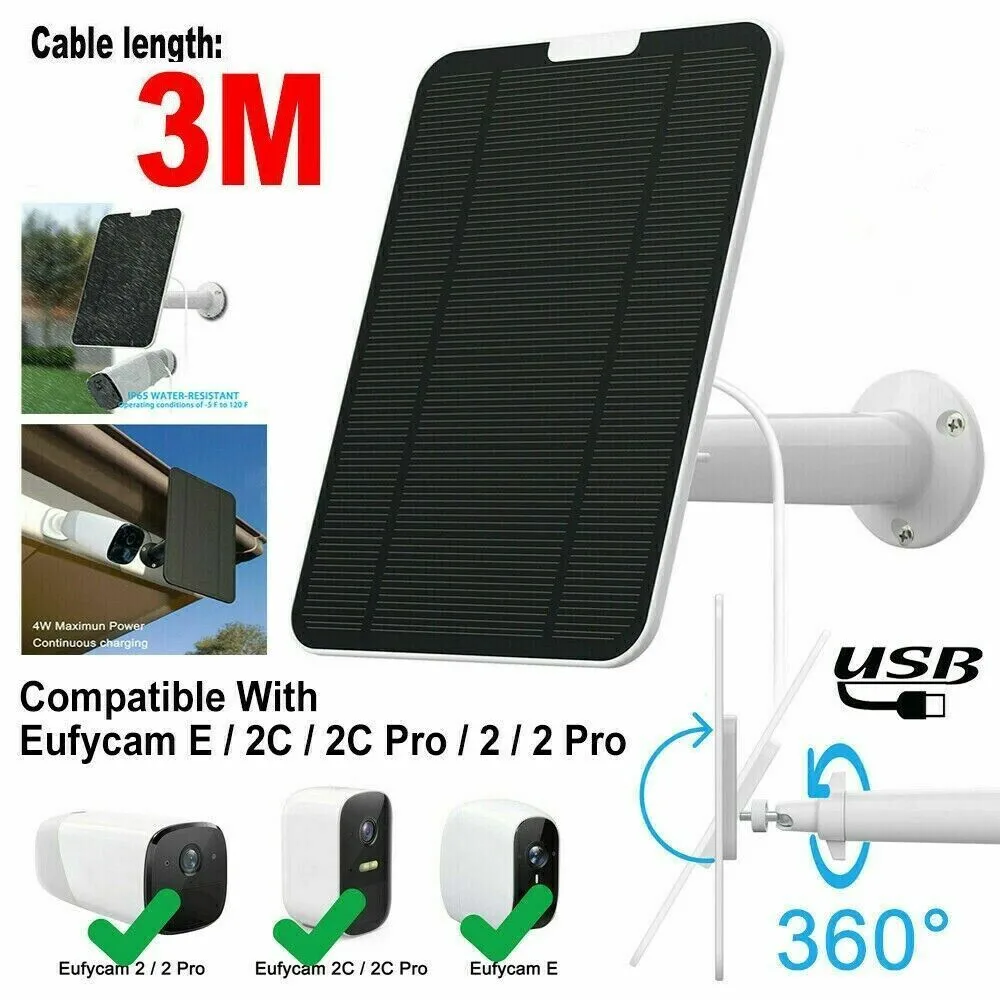 Wall Mount Security Camera Charger Power Supply With 9.8ft Power Cable 360 Degree Mounting Bracket