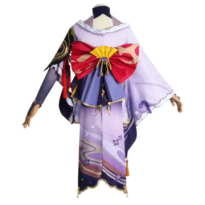 Amine Genshin Impact Raiden Shogun Косплей Костюм Баал Парик Обувь Костюмы на Хэллоуин для