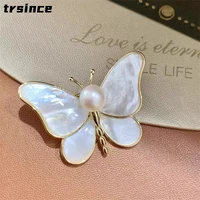 cute exquisite pearl butterfly brooch fashion alloy animal insect brooches for woman clothing accessories holiday gift