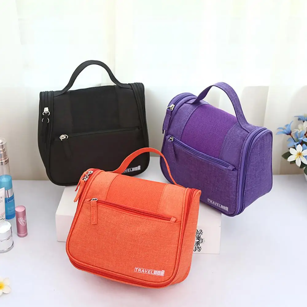 

Practical Solid Color Storage Bag Fashionable Cosmetics Bag Travel Storage Bag Washbag 1pcs Hand-held Design Simple Modern