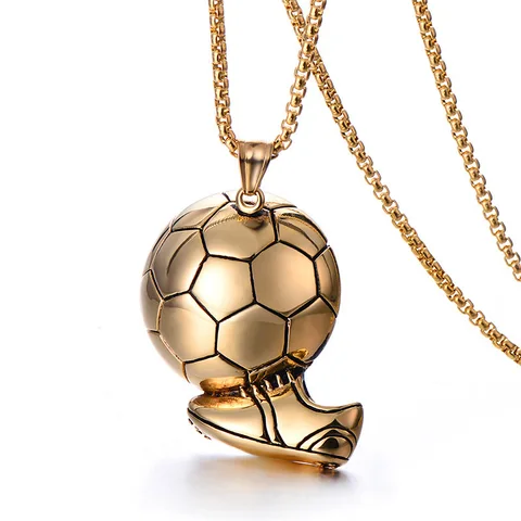 Спортивный товар, ожерелье с цепочкой из нержавеющей стали, подарок для мальчика в стиле хип-хоп, кулон для футбола, ожерелье для мужчин, ювелирные изделия в стиле панк