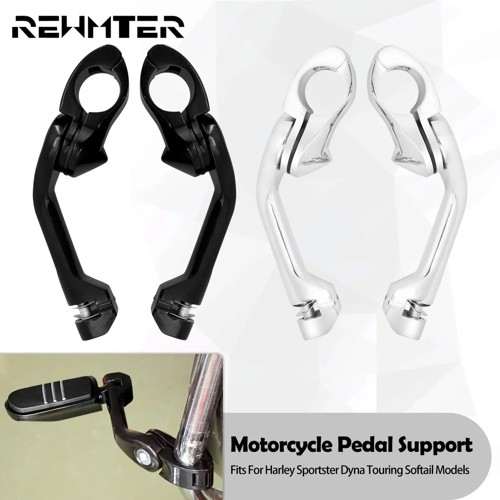 Motorcycle 32mm Highway Footpeg Mount 1.25'' Engine Guards Pegs Clamp Support For Harley Dyna Sportster XL Touring Softail Glide