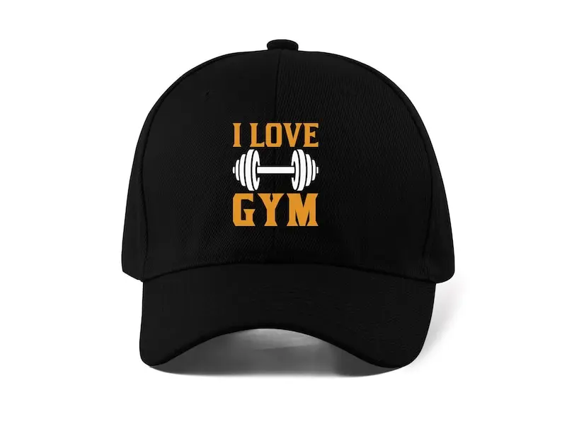 

I Love Gym Workout Training Unisex Dtf Printed Logo Baseball Cap Dad Hat Sport Cap