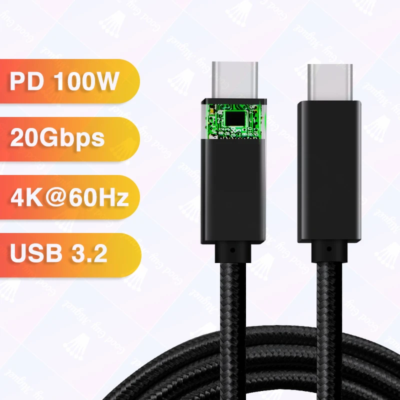 

USB 3,2 20 Гбит/с кабель для передачи данных Type-C 100 Вт PD Зарядка 4K видео короткий шнур плетеный C-C провод для Xiaomi Huawei MacBook Pixel Dell XPS HP