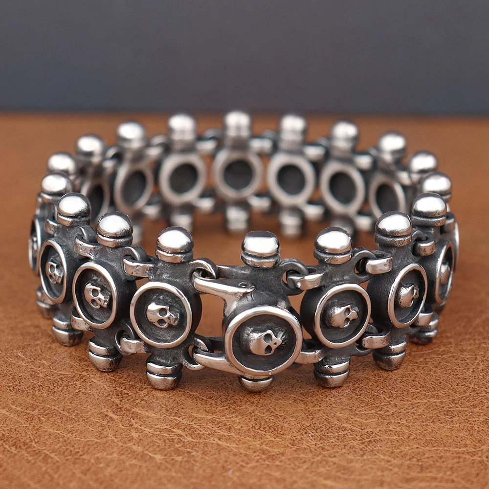 Винтажный очаровательный браслет с черепом для мужчин и женщин модные браслеты