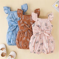 0 24 months newborn baby boys girls rompers summer sleeveless floral pineapple print romper toddler bowknot jumpsuit clothes
