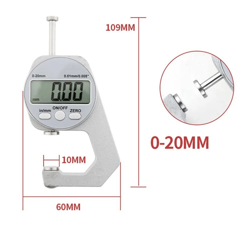 Толщиномер с цифровым дисплеем электронный ЖК-микрометр метрические